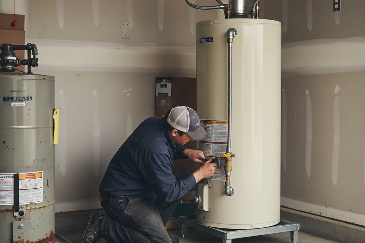 Water heater and shutoff valve replacement in Sharptown